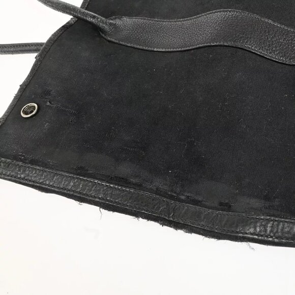 HERMES Logo Garden File 37 Hand Tote Bag Canvas Leather Black Silver 69FA285 - Picture 15 of 16